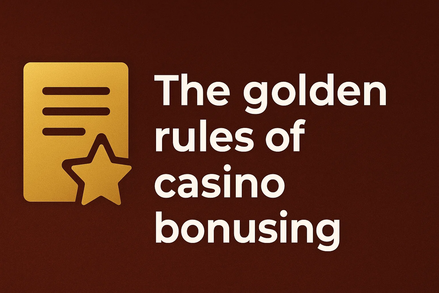 The golden rules of casino bonusing